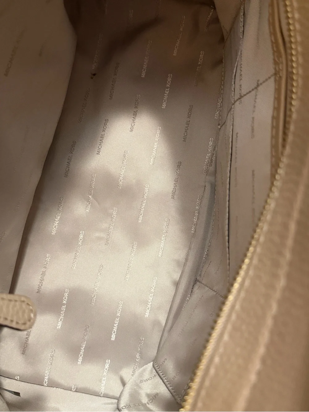 MICHAEL KORS khaki Leather Satchel Bag